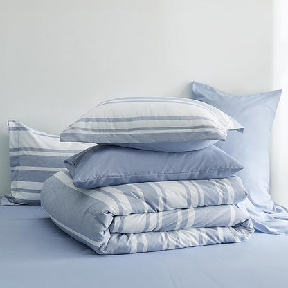 Bedsure Extra Long Twin XL Comforter Set, Twin XL Bedding Set, Navy Blue All Season Dorm Room Essentials with 1 Pillow Sham, Flat Sheet, Fitted Sheet and 1 Pillowcase