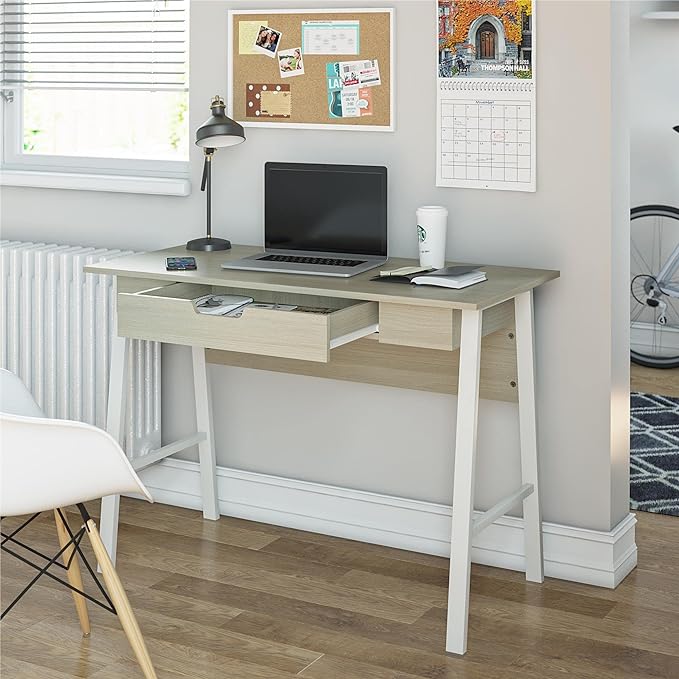 Ameriwood Home Oxford Computer Desk with Drawer, Pale Oak