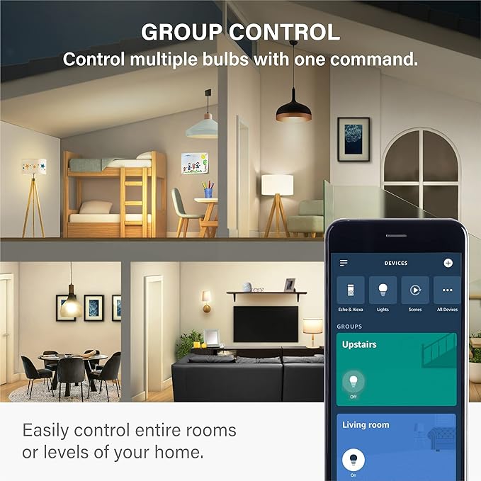 Sengled Alexa Light Bulb, S1 Auto Pairing with Alexa Devices, Warm Light Bulbs, Smart Light Bulbs that Work with Alexa, Bluetooth Mesh Smart Home Lighting, E26 60W Equivalent, 800LM, 3-Pack