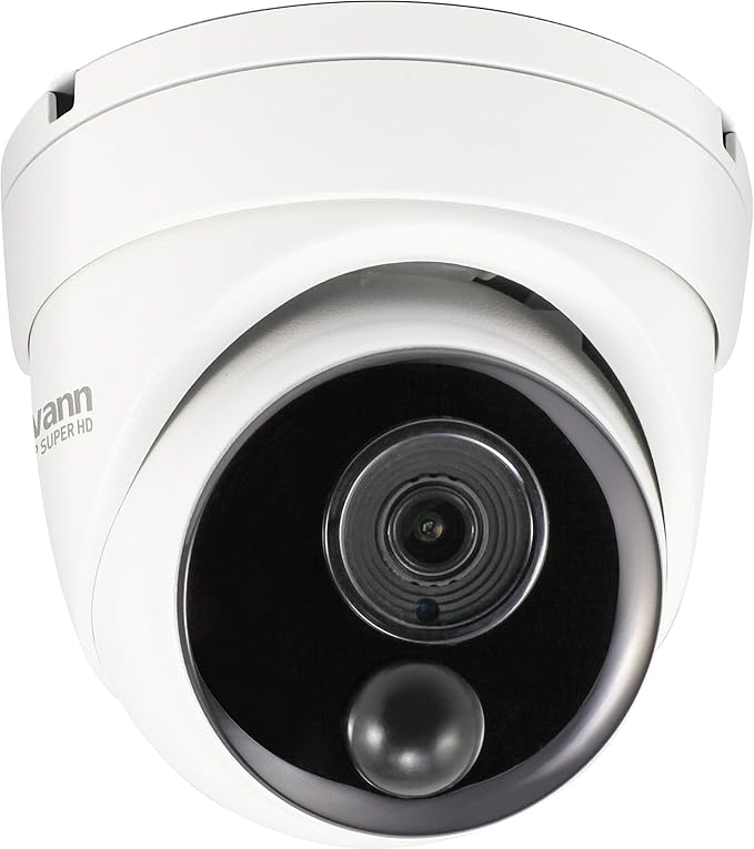 Swann Home Security Camera,PoE Cat5e NVR 4K HD Video, Indoor or Outdoor Wired Surveillance CCTV Dome,Color Night Vision,Heat Motion Detection,Metal Housing,Local Storage