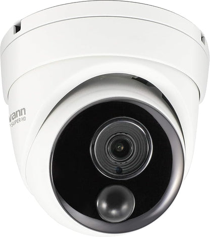 Swann Home Security Camera,PoE Cat5e NVR 4K HD Video, Indoor or Outdoor Wired Surveillance CCTV Dome,Color Night Vision,Heat Motion Detection,Metal Housing,Local Storage