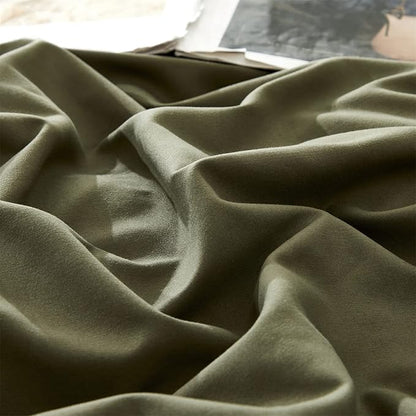Olive Green Comforter Set King Size Solid Green Comforter 3 Pieces Soft Dark Green King Comforter Bedding Set Women Pure Olive Green King Bed Comforter Set for All Season as Gift