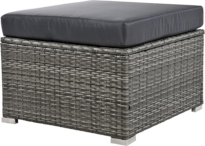 9 Pieces Outdoor Furniture All Weather Patio Sectional Sofa PE Wicker Modular Conversation Sets with Coffee Table and Storage Ottoman, Onesize, Ze-Black