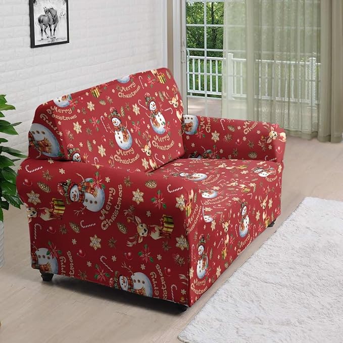 FKELYI Christmas Ornaments Sofa Slipcover Stretch Sofa Couch Cover for Indoor Non-Slip Furniture Protector Washable Sofa Slipcovers M