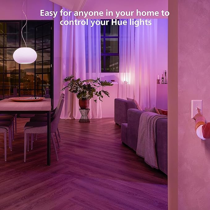 Philips Hue Wall Switch Module, White - 2 Pack - Indoor - Keeps Hue Smart Lights Reachable When Switch is Off - Requires Hue Lights and Hue Bridge