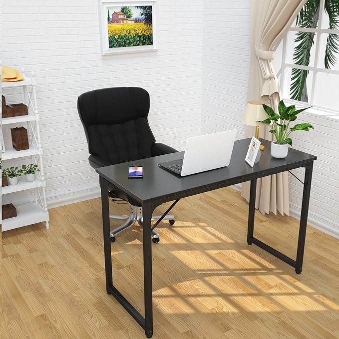 Foxemart Modern Small Computer Desk, 32 Inch, Sturdy Laptop Study Desk Table for Home Office, Black