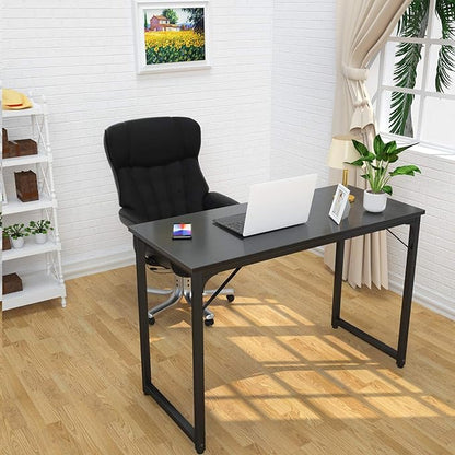 Foxemart Modern Small Computer Desk, 32 Inch, Sturdy Laptop Study Desk Table for Home Office, Black