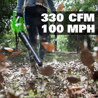 Greenworks 24V Axial Leaf Blower (100 MPH / 330 CFM), 2Ah Battery and Charger Included