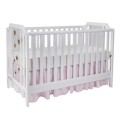 Suite Bebe Celeste 3 in 1 Convertible Island Crib, Wood and Acrylic, White