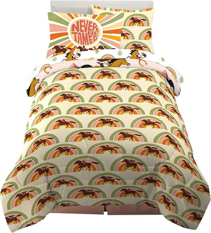 Franco Kids Bedding Super Soft Comforter and Sheet Set with Sham, 5 Piece Twin Size, Spirit Riding Free