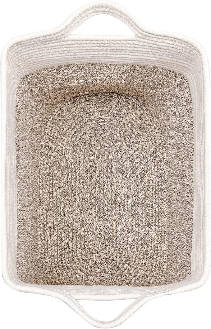 Extra Large Tall Basket Folding Bamboo Rectangle Handle Bins With Handle, Bathroom Dirty Clothes Basket, Bedroom, Toy, Pillows, Closet Organizer White Brown Collapsible Laundry Baskets