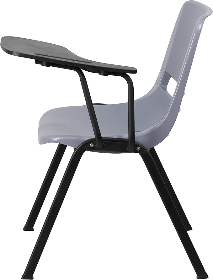 Flash Furniture HERCULES 5 Pack Gray Ergonomic Shell Chair with Left Handed Flip-Up Tablet Arm