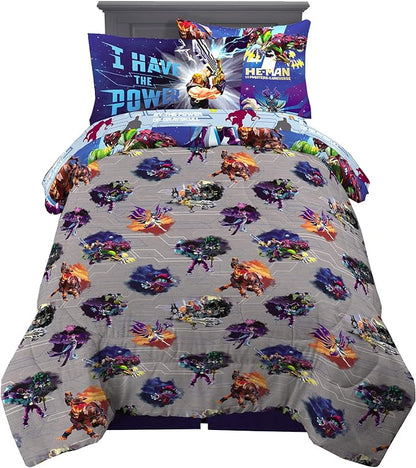 Franco Kids Bedding Super Soft Comforter and Sheet Set with Sham, 5 Piece Twin Size, He-Man and the Masters of the Universe