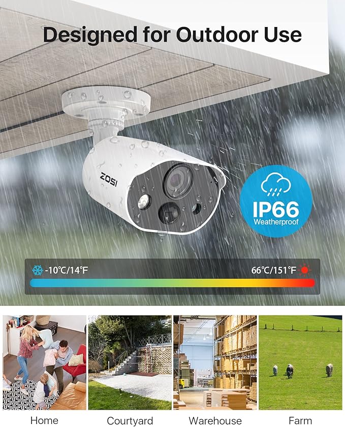 ZOSI C303 Spotlight Home Security Camera System with Audio,8CH 3K Lite DVR with 1TB SSD Hard Drive,4pcs H.265+ 1080p Outdoor CCTV Cameras,Night Vision,Person Vehicle Detection,for 24/7 Recording