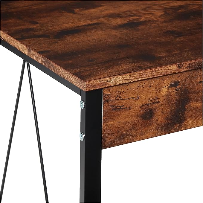 Acme Zaidin Wooden Rectangle Top Writing Desk in Weathered Oak and Black