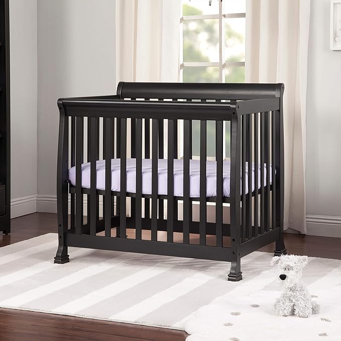 DaVinci Kalani 4-in-1 Convertible Mini Crib in Ebony | Greenguard Gold Certified