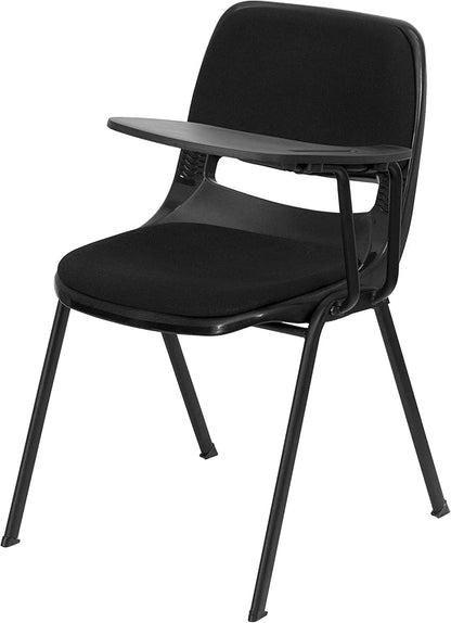 Flash Furniture HERCULES 5 Pack Black Padded Ergonomic Shell Chair with Left Handed Flip-Up Tablet Arm