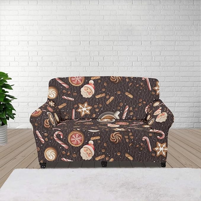 FKELYI Christmas Sofa Slipcover Washable Sofa Couch Cover Comfortable Furniture Protector with Elastic Bottom Stretch Sofa Slipcovers M