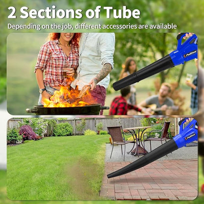 20V Cordless Leaf Blower with 2 Batteries and Charger, High Power 400 CFM Cordless Electric Leaf Blower with Two Nozzles Lightweight Handheld Blower for Lawn Care Patio Garden Leaves Yard