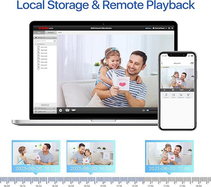 ZOSI H.265+ Full 1080P 16 Channel Hybrid 4-in-1 Surveillance CCTV DVR with 2TB HDD for 960H,CVI,TVI,AHD Home Surveillance Cameras,with Remote View,Motion Detection