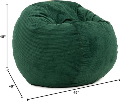 CordaRoy's Chenille Bean Bag - Convertible Bean Bag Chair & Bed - Machine-Washable Chenille Fabric Cover - for Basement, Living Room, Game Room, Dorm & More - Queen Size - Rainforest