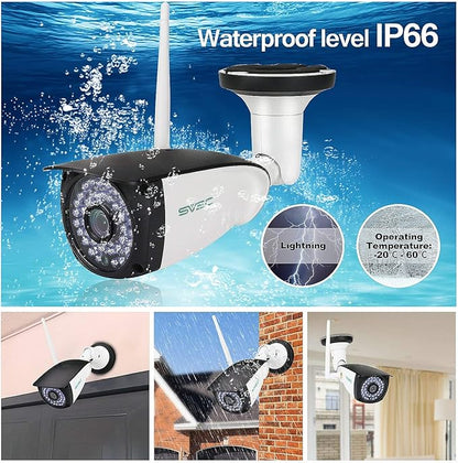 SV3C 2 Pack 5MP Outdoor Home Security Cameras, Dual Band 2.4G 5GHZ WiFi Camera, Onvif IP Cam with Human Motion Detect, RTSP Browser View, 2-Way Audio, SD Card Record, Metal Shell Waterproof, LAN Port
