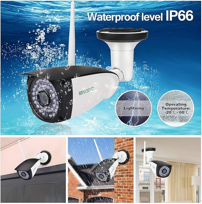 SV3C WiFi Camera Outdoor, 1080P ONVIF Conformance Two-Way Audio Security Camera, Motion Detection IP Cameras, Night Vision Surveillance Alarm Cam for Indoor Outdoor, Support Max 128GB SD Card Record