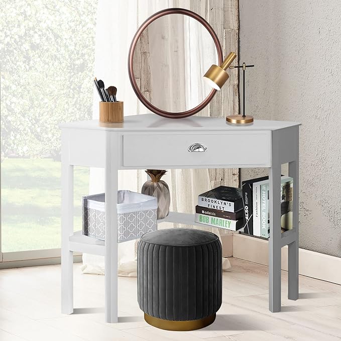 Giantex with One Drawer and One Storage Shelf, White Finish