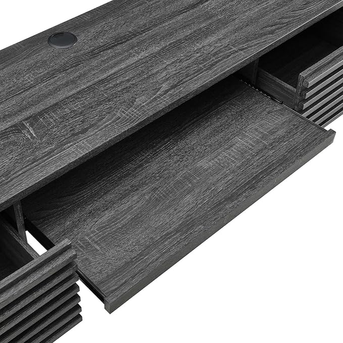 Modway Render Mid-Century Modern, Wall Mount Office Desk, Charcoal