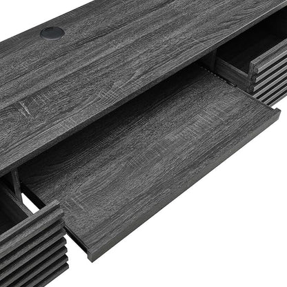 Modway Render Mid-Century Modern, Wall Mount Office Desk, Charcoal