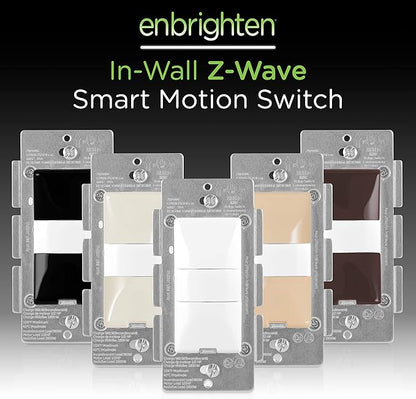 Enbrighten Z-Wave Smart Motion Sensor Light Indoor, On/Off, Vacancy/Occupancy Sensor, Includes White & Almond, Zwave Hub Required, Works with SmartThings, Wink, & Alexa, Smart Light Switch, 26931
