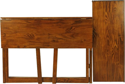 Casual Home Pull-Out & USB Port Folding Desk, Warm Brown (New)