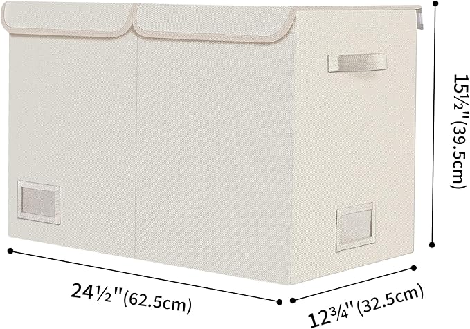 GRANNY SAYS Toy Chest with Lids, Foldable Toy Storage Organizer with Handles, Stuffed Animal Storage for Nursery Room Playroom, Living Room, Large Toy Box for Boys and Girls, Light Brown