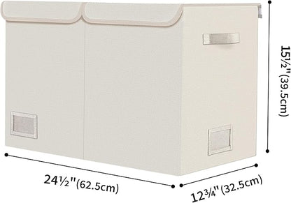 GRANNY SAYS Toy Chest with Lids, Foldable Toy Storage Organizer with Handles, Stuffed Animal Storage for Nursery Room Playroom, Living Room, Large Toy Box for Boys and Girls, Light Brown