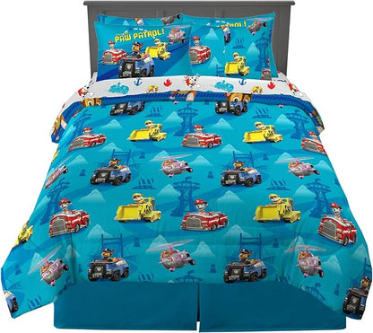 Franco Kids Bedding Super Soft Comforter and Sheet Set with Sham, 7 Piece Full Size, Paw Patrol