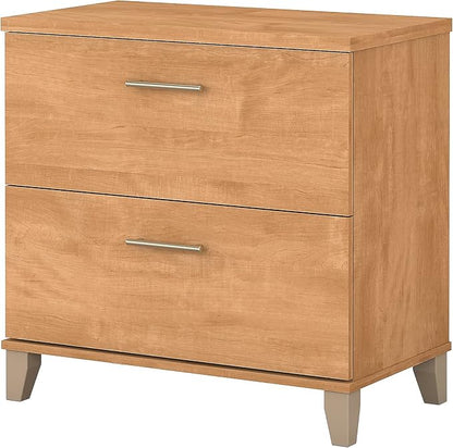 Bush Furniture Somerset 2 Drawer Lateral File Cabinet | Letter, Legal, and A4-size Document Storage for Home Office, 30W x 17D x 29H, Maple Cross