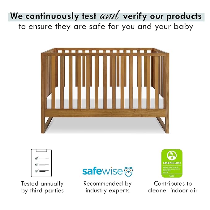 Davinci Hunter 3-in-1 Convertible Crib, Chestnut, Easy Assemble, Greenguard Gold Certified