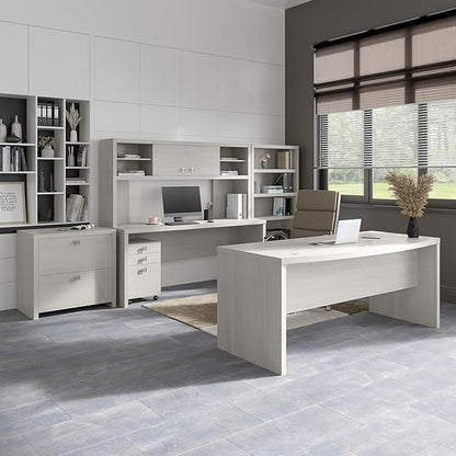 Bush Business Furniture Echo L Shaped Computer Desk, 72W, Gray Sand