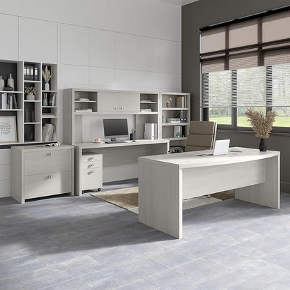Bush Business Furniture Echo Bow Front Desk, 72W, Gray Sand