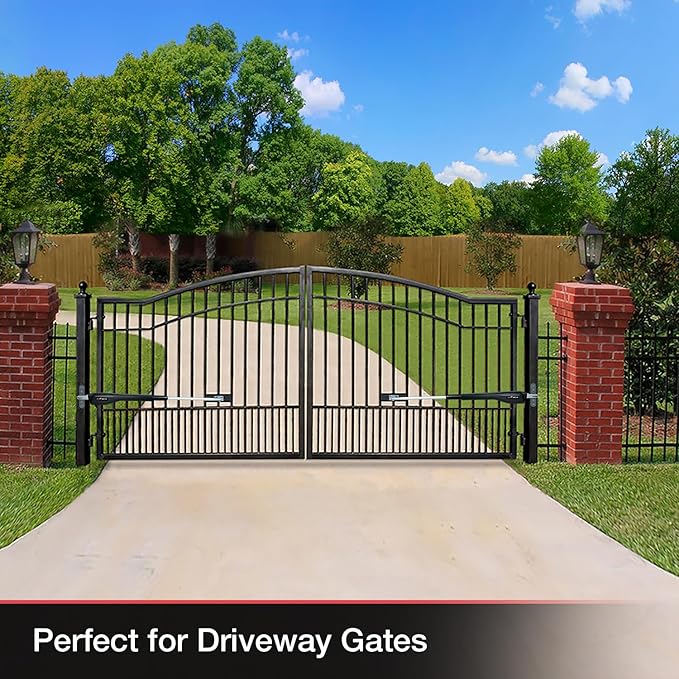 Mighty Mule Gate Opener, Solar and Smart Ready, Heavy Duty Automatic Gate Opener, Gates up to 18ft or 850lb Per Gate Leaf, Dual Gate Opener, MM572W