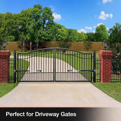 Mighty Mule Gate Opener, Solar and Smart Ready, Heavy Duty Automatic Gate Opener, Gates up to 18ft or 850lb Per Gate Leaf, Dual Gate Opener, MM572W