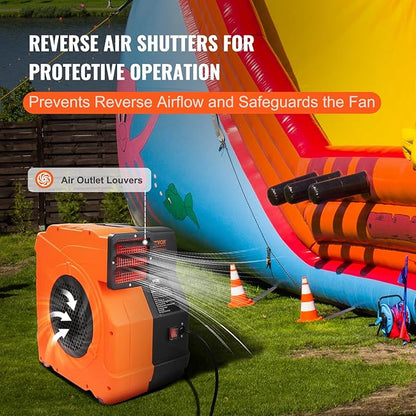 VEVOR Inflatable Blower, 1100W, 1.5 & 1.7 HP Bounce House Blower, Pump Commercial Air Blower for Inflatables, 3100 RPM Bouncy Castle Electric Fan for Bounce House, Waterslides