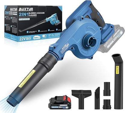 Cordless Leaf Blower with Battery and Charger,22V Lightweight and Efficient Battery Powered Blower,150CFM Portable and Compact Yard Blower,Rechargeable Motor Versatile Electric Blower
