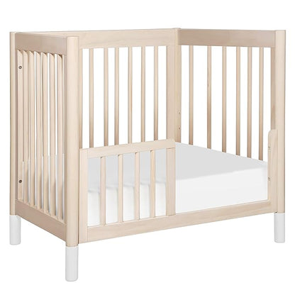 Babyletto Gelato 4-in-1 Convertible Mini Crib in Washed Natural and White, Greenguard Gold Certified