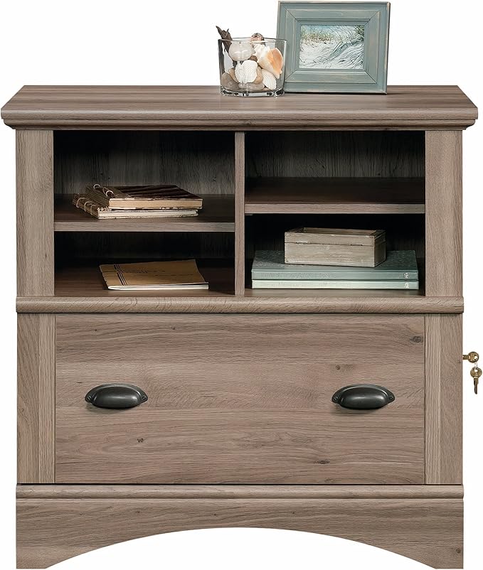 Sauder Harbor View Lateral File, Salt Oak finish