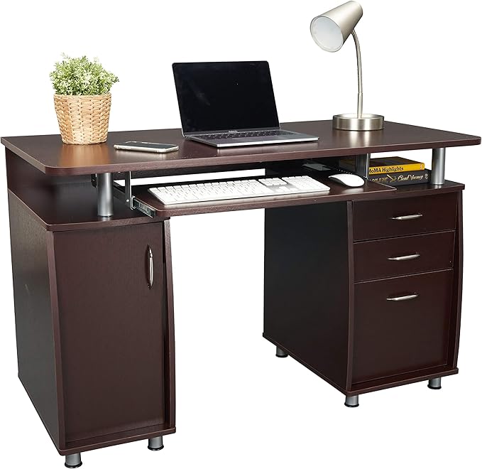 NicBex Laik-DW-00044-DX Desks, 47.5" W x 23.5" D x 30" H, Chocolate