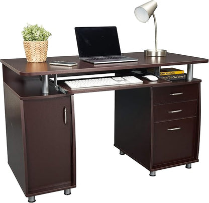 NicBex Laik-DW-00044-DX Desks, 47.5" W x 23.5" D x 30" H, Chocolate