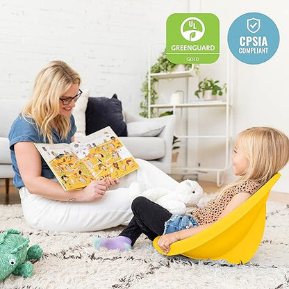 ECR4Kids Leaf Floor Seat, Rocker Chair, Yellow, 6-Piece