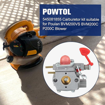 WT-875 545081855 Carburetor for Craftsman Poulan Pro 25CC Blower BVM200C BVM200VS P200C GBV325 P325 200mph Blower