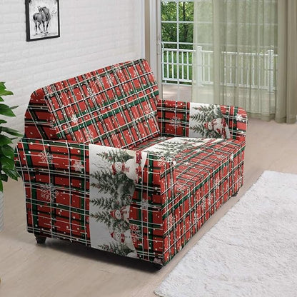 FKELYI Christmas Decorations Sofa Couch Cover Comfortable Furniture Protector Easy Going Stretch Sofa Slipcover with Elastic Bottom M